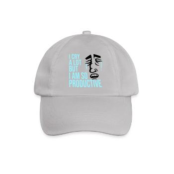 I Cry A Lot But I Am So Productive Lustig Emotion - Baseballkappe - Grau - Vorne