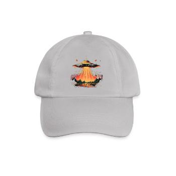 UFO arc over mountains - Baseball Cap - grey - Front