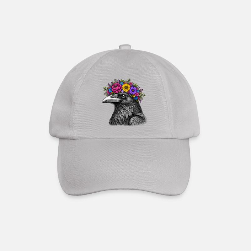 Tête de corbeau avec couronne de fleurs - Casquette classique - bruyère