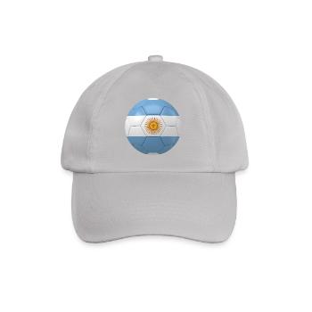 ARGENTINA''S FLAG ON A FOOTBALL - Baseball Cap - grey - Front