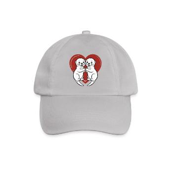 Verliebte Otter - Baseballkappe - Grau - Vorne