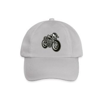 Cafe Racer Motorcycle 01_black white - Baseball Cap - grey - Front