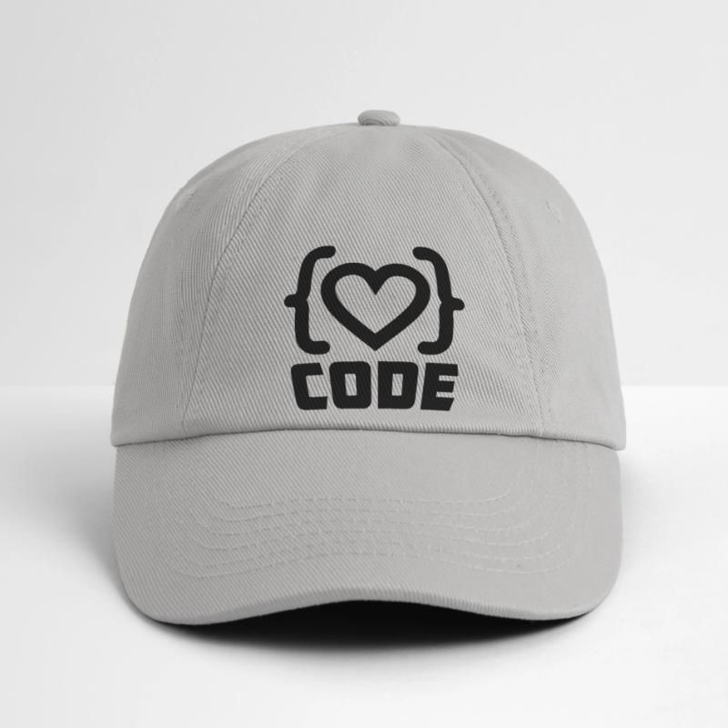 Herzprogrammierer Code Logo mit Text CODE Baseballkappe