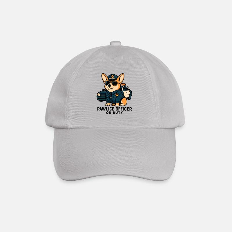 Funny Corgi as a Policeman – Pawlice Officer - Baseball Cap - grey