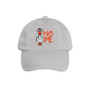 Goose Nope Middle Finger Nerd Geek Horn-Rimmed Glasses Smart - Baseball Cap - grey - Front