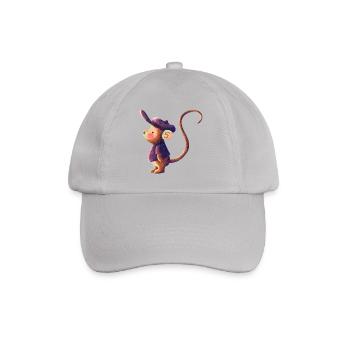 Watercolor monkey with cap - Baseball Cap - grey - Front