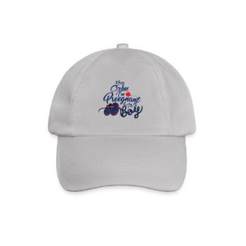 schwanger Baby Kind geboren Geburt Geschenkidee - Baseballkappe - Grau - Vorne