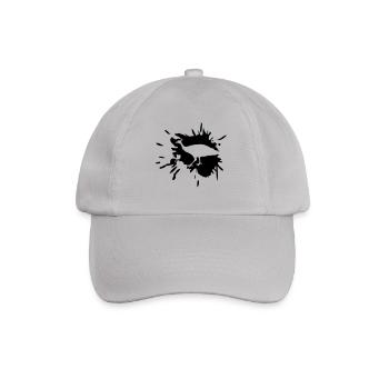 dab dripping graffiti paint splatter bird silho - Baseball Cap - grey - Front