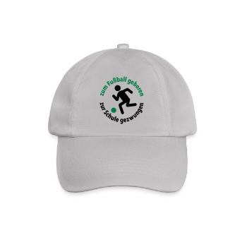 zum Fußball geboren, zur Schule gezwungen Torjäger - Baseballkappe - Grau - Vorne