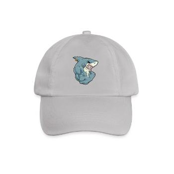 Shark At The Gym - Training Fitness Muscles Shark - Baseball Cap - grey - Front