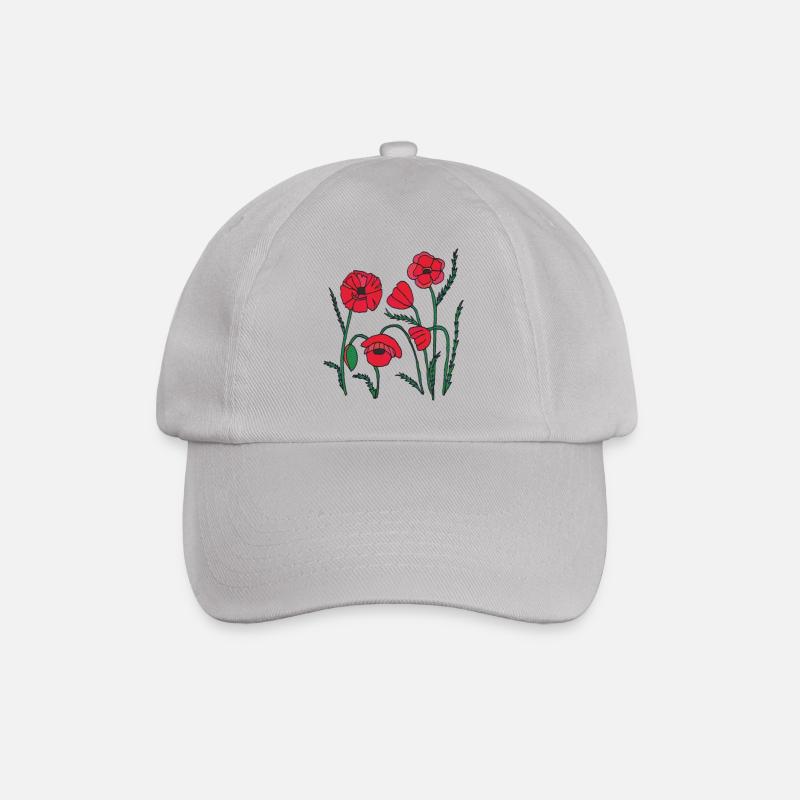 Mohn - Baseballkappe - Grau