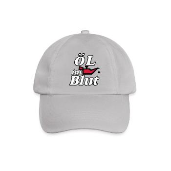 Auto Tuning Schrauber Kult Shirt, Öl im Blut (25) - Baseballkappe - Grau - Vorne