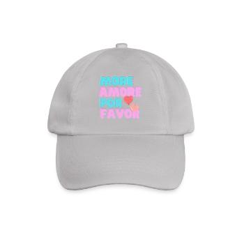More Amore Pore Favor - mehr Liebe bitte - Baseballkappe - Grau - Vorne