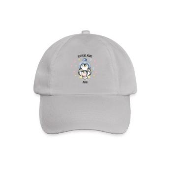 Ich liebe meine Mama Pinguin - Baseballkappe - Grau - Vorne