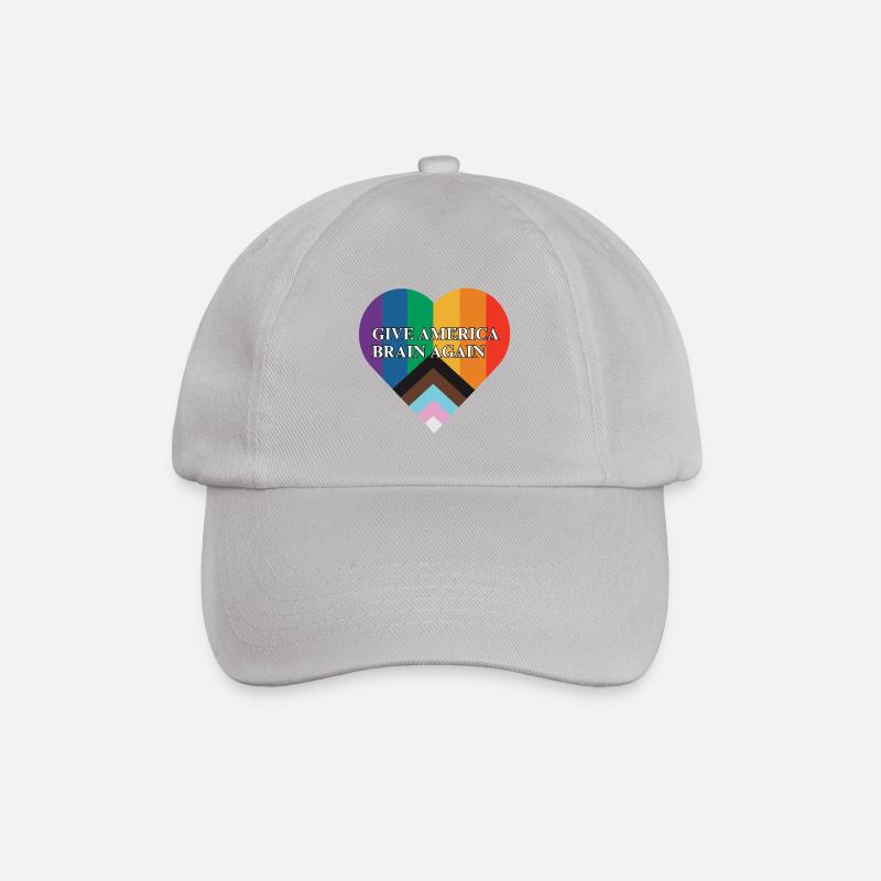 Give America Brian Again Pride Flag Heart - Baseballkappe - Grau