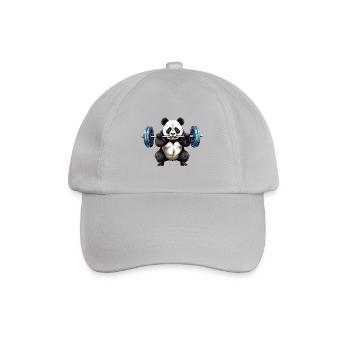 Panda Dumbbell Workout Fitness Bodybuilding - Baseball Cap - grey - Front