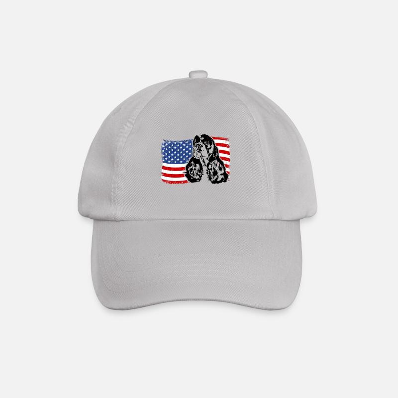 Cocker Américain Épagneul Drapeau de l’Amérique des États-Unis Wilsigns - Casquette classique - bruyère