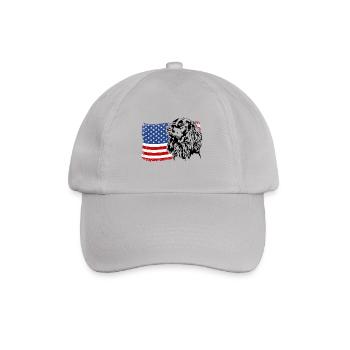 German Longhair US America Flag Dogs Wilsigns - Baseball Cap - grey - Front