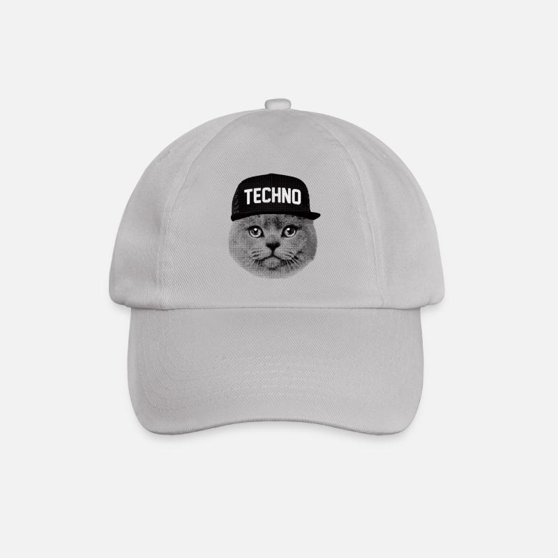 Techno cat - Baseball Cap - grey