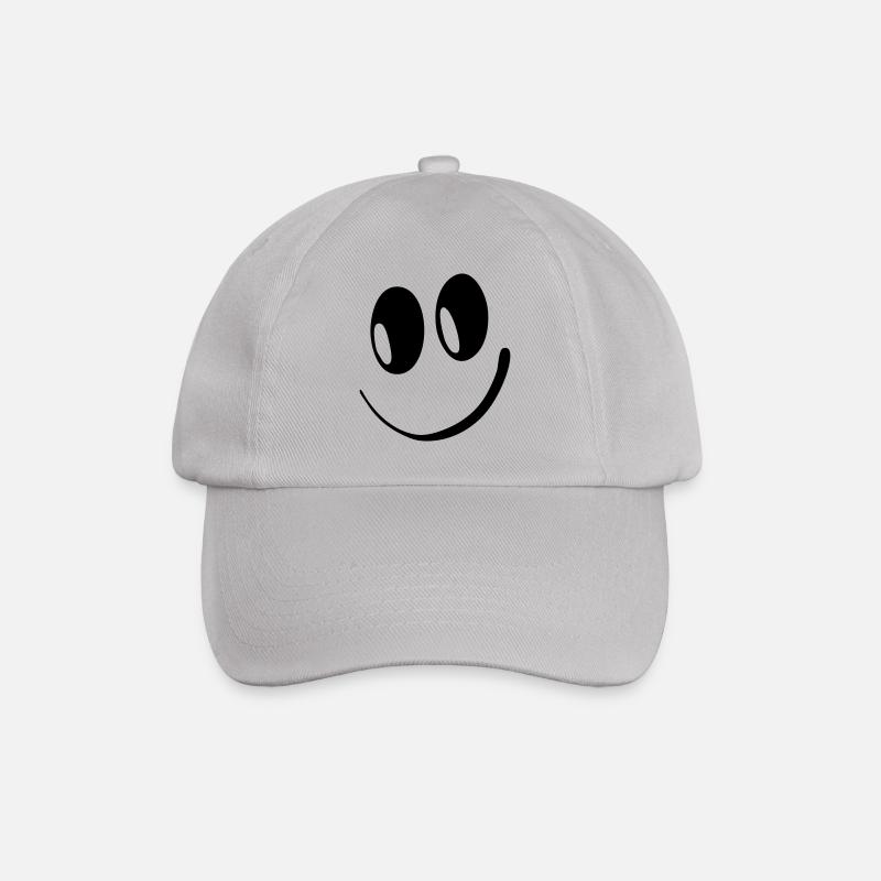 Smile Lachen Lustig Happy Glücklich 1c - Baseballkappe - Grau