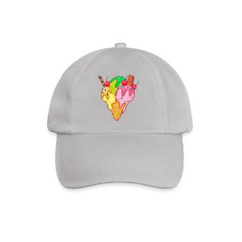 Eis Speiseeis Eiskrem Eiscreme Kugeleis Eisbecher - Baseballkappe - Grau - Vorne