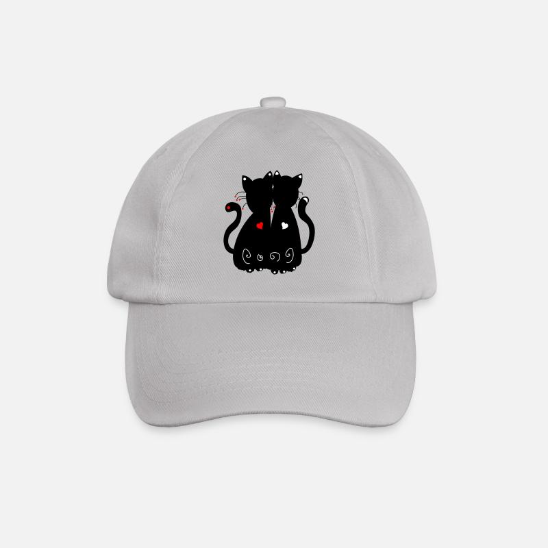 schwarze Katzen - Baseballkappe - Grau