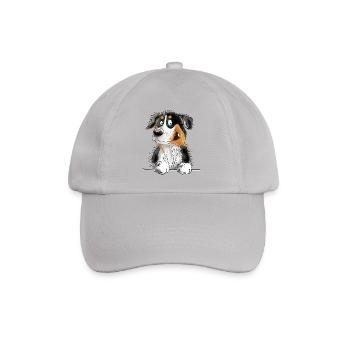Funny Australian Shepherd Black Tri - Baseball Cap - grey - Front