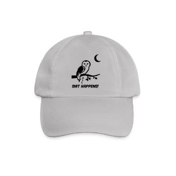 eule shit happens - Baseballkappe - Grau - Vorne