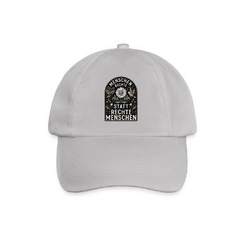 Retro Blumen Design Menschenrechte Spruch - Baseballkappe - Grau - Vorne