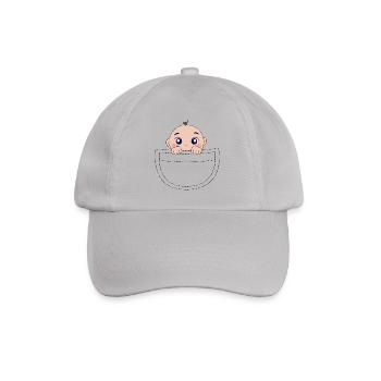 I'm pregnant baby peeking out - Baseball Cap - grey - Front