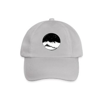 Night stars forest and mountains gift - Baseball Cap - grey - Front