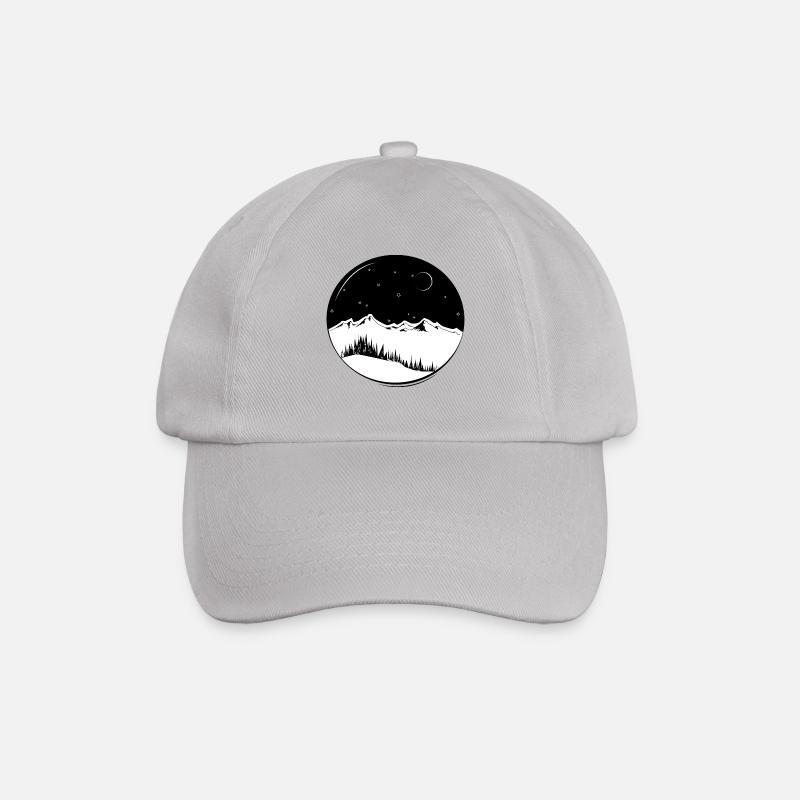 Night stars forest and mountains gift - Baseball Cap - grey