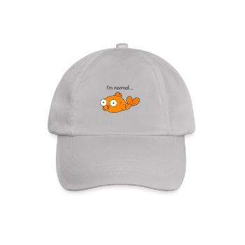 Funny goldfish cartoon art fish gift idea - Baseball Cap - grey - Front