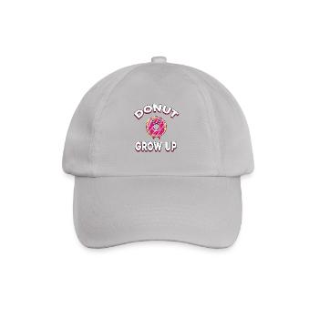 Cool donut shirt 'Donut grow up' - Baseball Cap - grey - Front