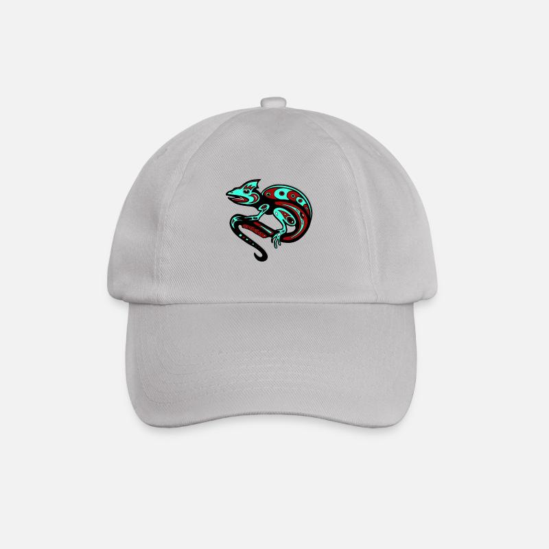 Tribal Chameleon tier reptiel kinder geschenkidee - Baseballkappe - Grau
