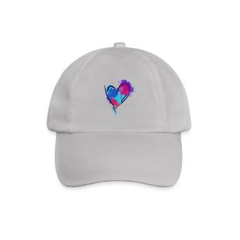 Coeur dessiné à l'aquarelle - Casquette classique - bruyère - Devant