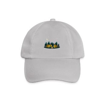 Camping Zelten Lagerfeuer Wald Wildnis Geschenk - Baseballkappe - Grau - Vorne
