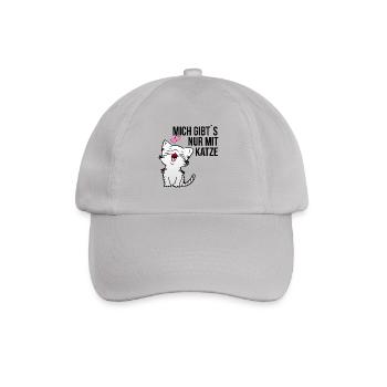 Nur mit Katze Katzen Kater Katzen Shirt Geschenk - Baseballkappe - Grau - Vorne