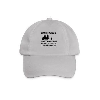 Wenn der Tag rum ist Spruch Kreuze Wald Geschenk - Baseballkappe - Grau - Vorne