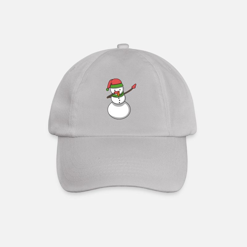 Snowman dabbing hip hop gift Christmas - Baseball Cap - grey