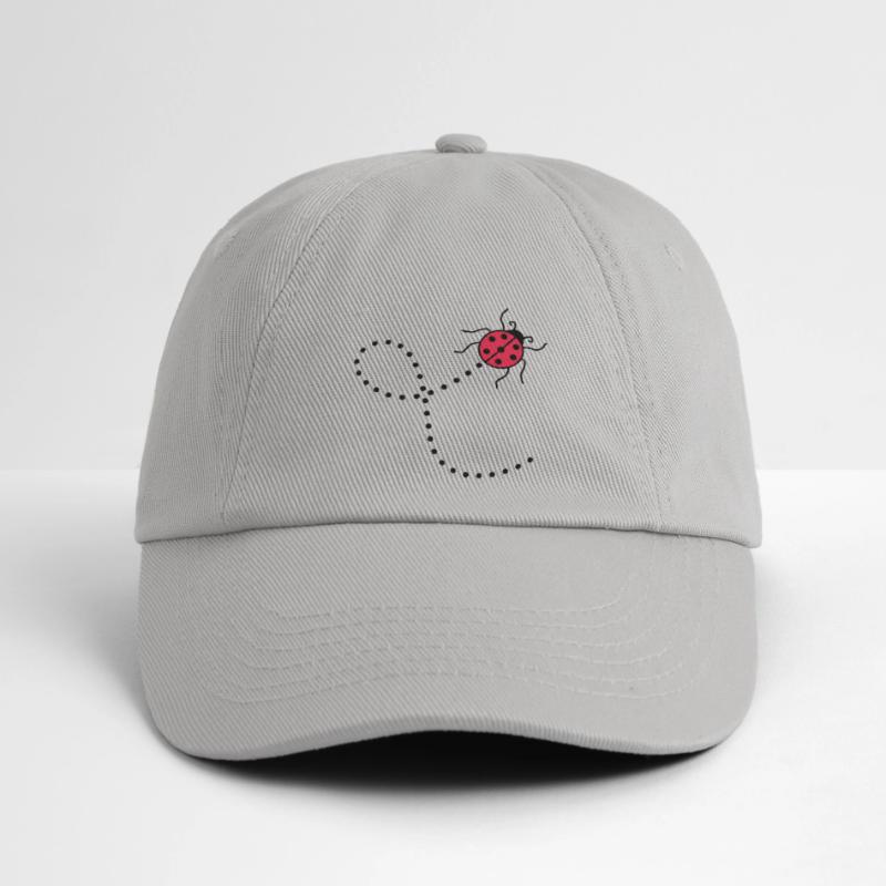 line dashed path path ladybug small sues Baseball Cap