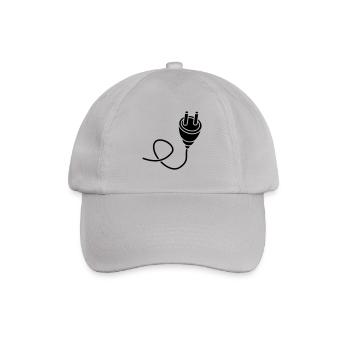 black connect connection cable plug plug - Baseball Cap - grey - Front