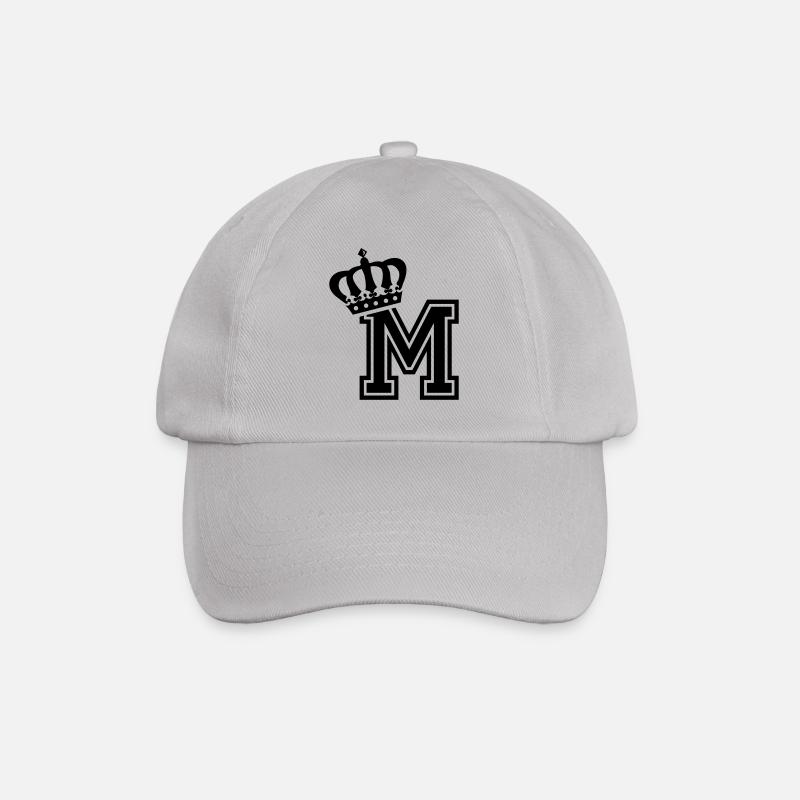 Buchstabe M - Baseballkappe - Grau