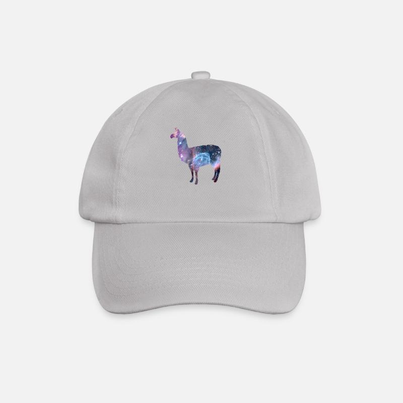 world galaxy llama - Baseball Cap - grey