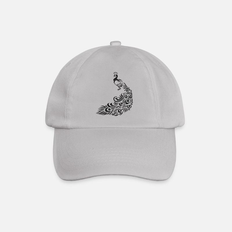 Pfau - Baseballkappe - Grau
