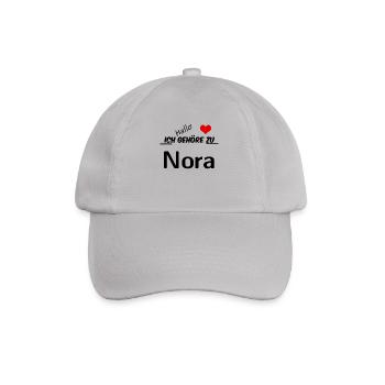 Partner Partnerlook Pärchen Motiv mit Namen Nora - Baseballkappe - Grau - Vorne