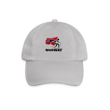 Biathlon mit Herz in Norwegen als Geschenk - Baseballkappe - Grau - Vorne