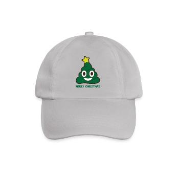 Poop Emoji Christmas Tree Merry Christmas Holiday - Baseball Cap - grey - Front