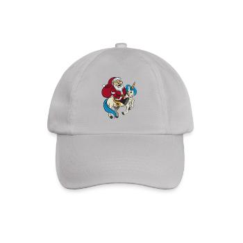 Santa rides on unicorn christmas gift - Baseball Cap - grey - Front
