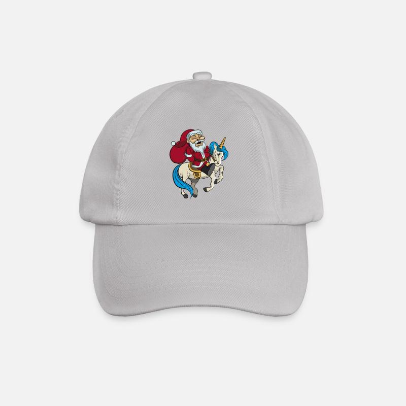 Santa Reitet auf Einhorn Weihnachten Geschenk - Baseballkappe - Grau